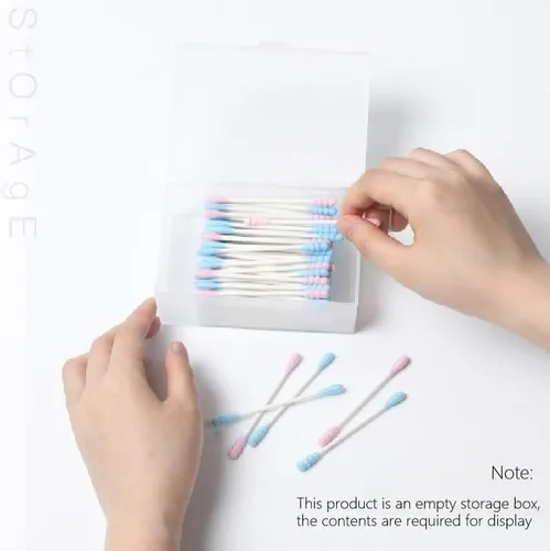 Vista 7 de transparent cotton pads/swabs large capacity storage box with PP material, easy to use and take,beautiful design, muti-purpose, moisture-proof and