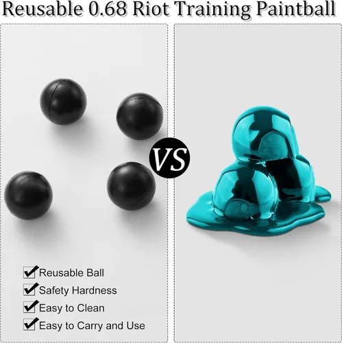 Vista 3 de Civaner Proyectiles de calibre 150 x 68/61 para defensa y práctica, bolas de paintball 68 rompedoras reutilizables, proyectiles sólidos de nylon