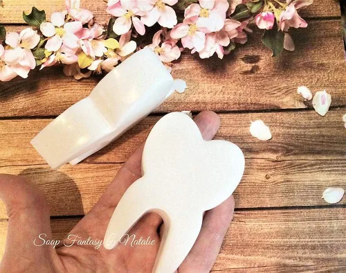 Vista 4 de Molde de silicona para dientes, divertida bandeja de cubitos de hielo con forma de dientes, molde de gelatina de postre de caramelo de chocolate