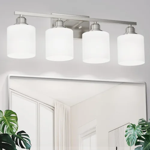Vista 13 de Accesorios de iluminación de baño Sailstar de 2 luces, accesorios de iluminación de tocador de níquel cepillado, lámpara de tocador moderna