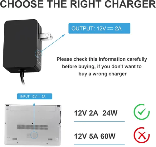 Vista 4 de Cargador adaptador de CA de fuente de alimentación de tableta de 24 W para Microsoft Surface RT, Surface 2, Surface Pro 1, Surface 1512 1516 i5 i7