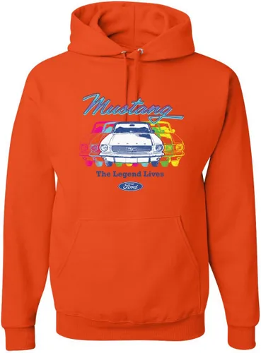 Vista 6 de Wild Bobby Ford Mustang The Legend Lives - Sudadera con capucha unisex con diseño de coches y camiones