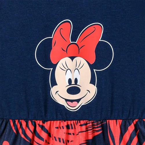 Vista 4 de Disney Vestidos de tirantes familiares y camisetas de manga corta de algodón a rayas, conjuntos de Mickey Minnie viaje a juego para regalo