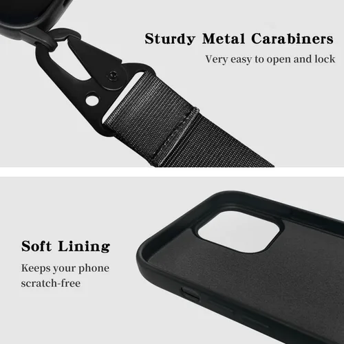 Vista 2 de Funda compatible con iPhone 8 Plus, iPhone 7 Plus/6 Plus/6S Plus con cordón, funda cruzada para iPhone con correa ajustable de silicona para iPhone