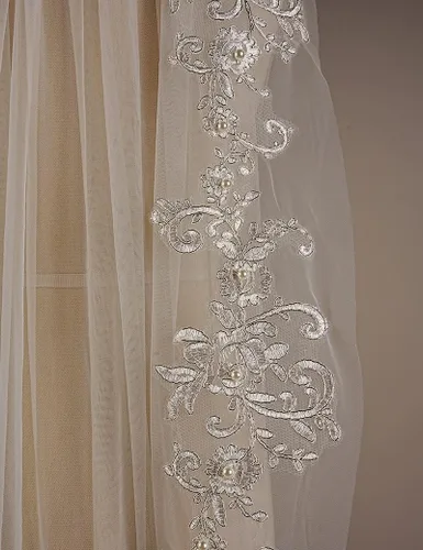 Vista 6 de EllieHouse Mujer Corto, 2 Encaje Boda Nupcial velo con peine, L24