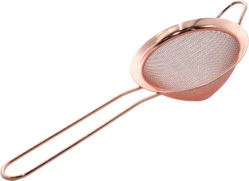 Vista 6 de Colador de malla fina negra – Tamiz de mano de acero inoxidable 304, filtro de cocina pequeño para hornear, té y cóctel (8.3 pulgadas)
