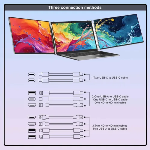 Vista 8 de 15-Inch FHD 60Hz 100% sRGB Dual Portable Monitor Extender