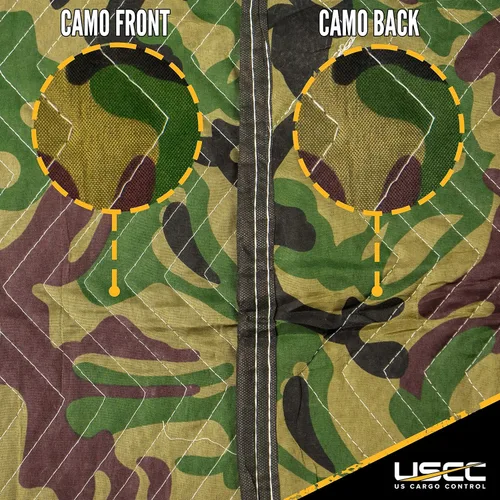Vista 3 de US Cargo Control Manta móvil grande y resistente de 80 x 72 pulgadas, 65 lb/Docena, MBCAMO Camo