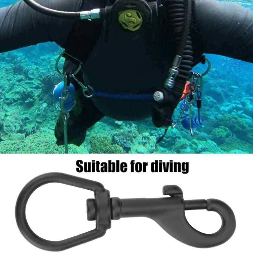 Vista 3 de Tbest Perno de doble extremo de acero inoxidable Gancho de presión de ojo giratorio Kit de gancho de perno de buceo (3.937 in negro)