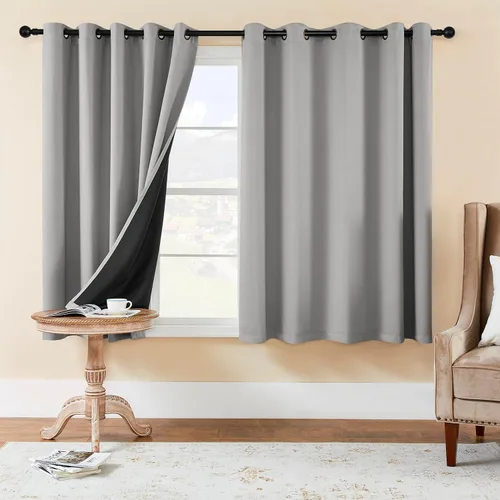 Vista 37 de Rutterllow - Cortinas 100% opacas, paneles de cortina con ojales, aislamiento térmico y bloqueo de luz para habitación y sala de estar
