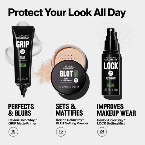 Vista 11 de Revlon Colorstay - Spray fijador de bloqueo de 24 horas, evita que el maquillaje facial se derrita y se desvanezca, matificante, difuminador