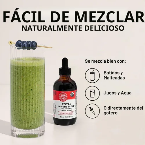 Vista 4 de Mezcla inmune total* con zinc, gordolobo y tomillo, antioxidantes