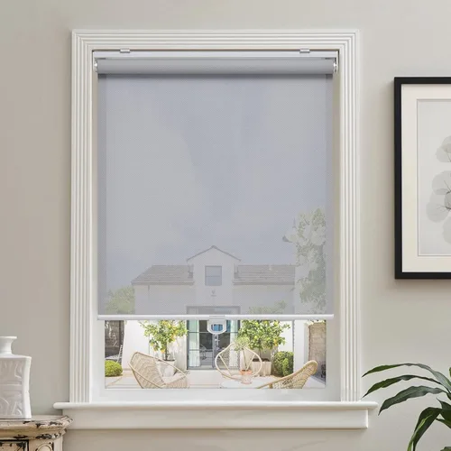 Vista 17 de AOSKY Persianas enrollables sin cordones para ventanas que filtran la luz, pantalla solar semitransparente, con 5% de apertura, protección UV