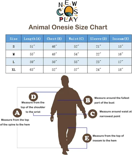 Vista 4 de NEWCOSPLAY Unisex Animal Onesie Adult Plush One Piece Pajamas Cosplay Costume