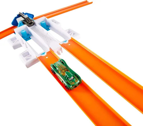 Vista 3 de Hot Wheels Taller Track Builder 2 Lane lanzador