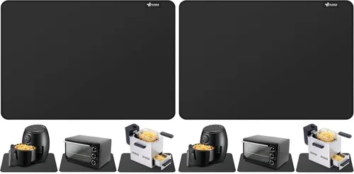 Vista 14 de FLASLD Tapete resistente al calor para freidora de aire, tapetes de silicona ignífugos para encimera de cocina, protector de encimera, Negro
