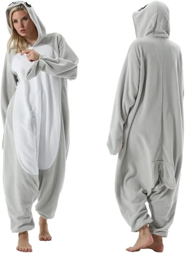 Vista 3 de SimZoo Adult Animal Onesie Pajamas, Men and Women's Animal Cosplay Costume Sleepwear, One-Piece Unisex Homewear