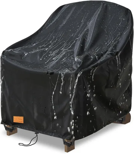 Vista 22 de Juego de fundas para muebles de patio de 3 piezas, 2 fundas para sillas de patio de 33 pulgadas y 1 funda de sofá de 3 plazas de 79 pulgadas