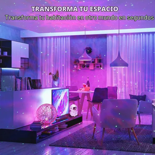 Vista 4 de Proyector de estrellas de astronauta, luz nocturna para niños, luz de proyector de nebulosa. Proyector de galaxia para dormitorio, sala