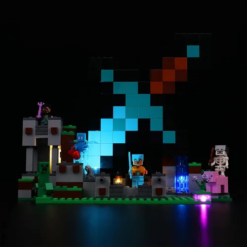 Vista 5 de Kit de luces mejorado compatible con Lego Minecraft The Skeleton Dungeon, decoración de luces compatible con Lego 21189, el mejor regalo