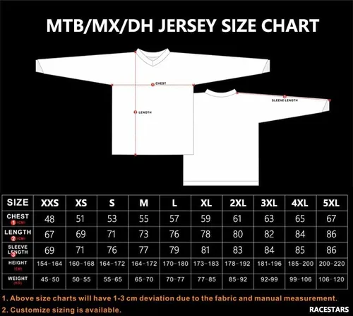Vista 2 de RACESTARS Motocross - Camiseta de manga larga anti-UV para motocross, ATV Enduro, bicicleta de montaña, camiseta de ciclismo MTB para hombre, ropa