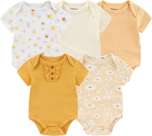 Vista 41 de Kiddiezoom Mameluco unisex de algodón de una pieza para bebé recién nacido, 5