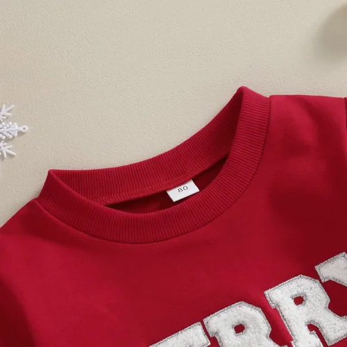 Vista 3 de Xiaodriceee Sudadera de Navidad para bebé, niño, niña, sudadera de cuello redondo, suéter de manga larga, ropa de invierno