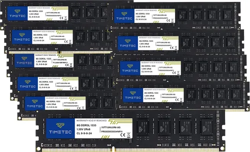 Vista 10 de Timetec - Módulo de memoria RAM de 8 GB DDR3 1333 MHz PC3-10600 Sin búfer ECC 1,5 V CL9 2Rx8 Doble rango 240 pines UDIMM Mejora de memoria