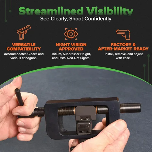 Vista 3 de TRUGLO Portable and Durable Steel Rear and Front Sight Installation and Removal Tool with Mounted Sights for Hunting