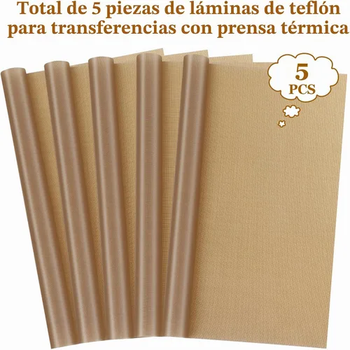 Vista 2 de Selizo Paquete de 5 láminas de teflón para prensa de calor, papel protector de transferencia de calor de gran tamaño resistente al calor para Cricut