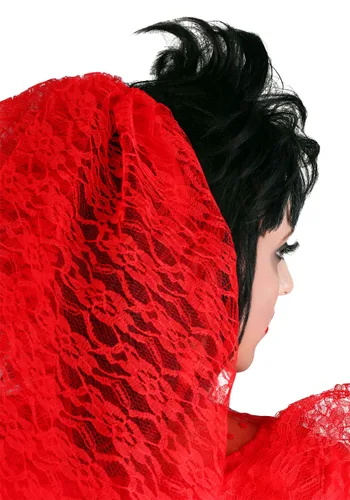 Vista 4 de Vestido de novia gótico rojo Multicolor