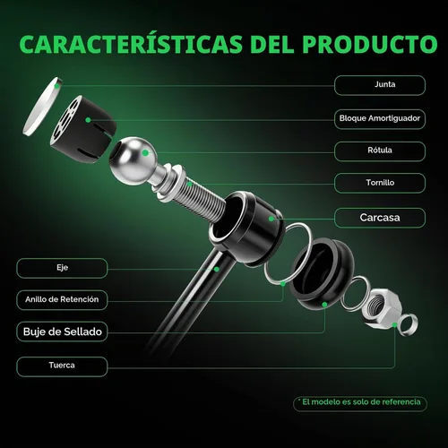 Vista 5 de AUQDD 2 piezas K750097 Enlace estabilizador de barra antirrollido delantera compatible con Honda Ridgeline 2014-2006