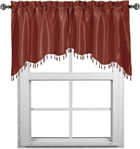 Vista 2 de Royal Hotel Bedding Cenefa de lujo Soho Rust Swag, patrón sólido, 35 x 30 pulgadas
