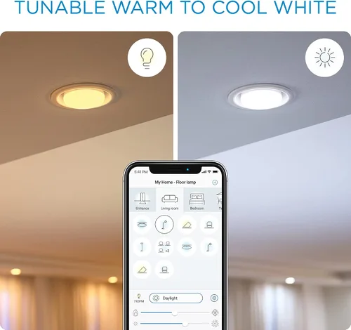Vista 6 de Bombilla LED inteligente blanca de 65 W BR30 a todo color y ajustable