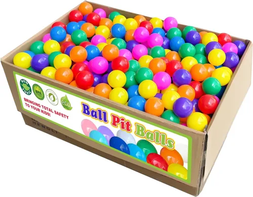 Vista 6 de Bolas para pozo de bolas BBRUN, 1000 unidades, bolas de plástico para pozo de bolas, corral de juegos, sin BPA, a prueba de aplastamiento, bolas