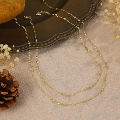 Vista 6 de Gargantilla de perlas para mujer, delicada cadena de perlas chapada en oro de 14 quilates, joyería de oro simple y moderna, regalo para niñas