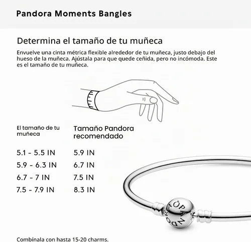 Vista 9 de PANDORA Moments Pulsera Brazalete con Cierre de Bola - Pulsera de Oro para Mujer - Plata de Ley - Con Caja de Regalo