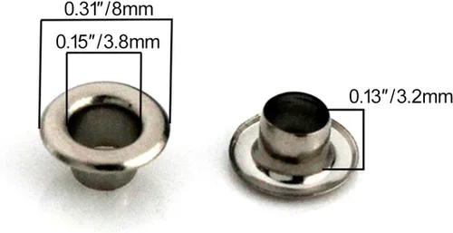 Vista 7 de ECYC Ltd 100pcs Ojal de latón 0.157 in Ojal de metal Herramienta de instalación Agujero de botón DIY Artesanía Fabricación y Costura Botón de Ojo