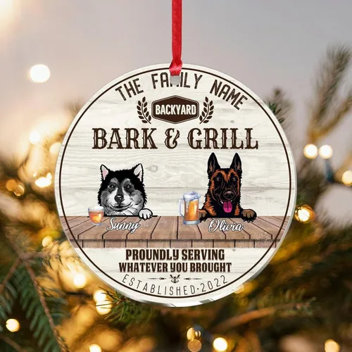 Vista 17 de SILYHEART Christmas Acrylic Ornament Husky & Labrador Retriever Christmas Ornaments Family Dog Name Funny Hope Your Like Dogs Car Hanging Ornament