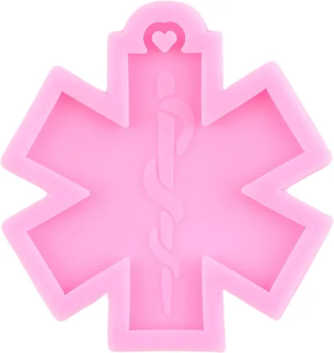 Vista 4 de Molde para llavero de silicona para camisa de enfermera, estetoscopio de corazón, molde de fundición con tema de médico, moldes de resina