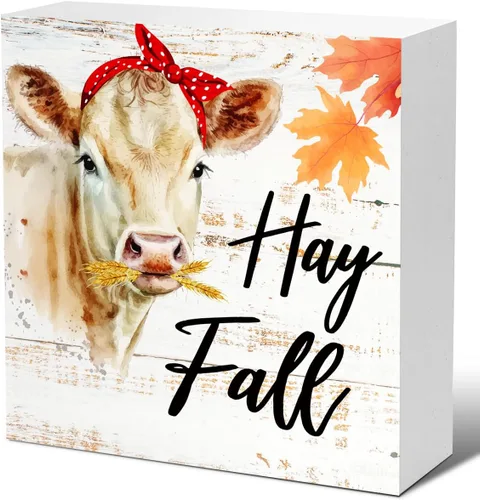 Vista 12 de Decoración de escritorio de otoño, letrero de madera de días de otoño nítidos, letrero de bloque de madera de otoño, decoraciones de otoño