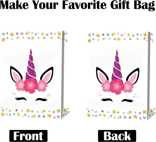 Vista 7 de 24 bolsas de dulces de unicornio – Bolsas de unicornio para decoración de cumpleaños de niñas