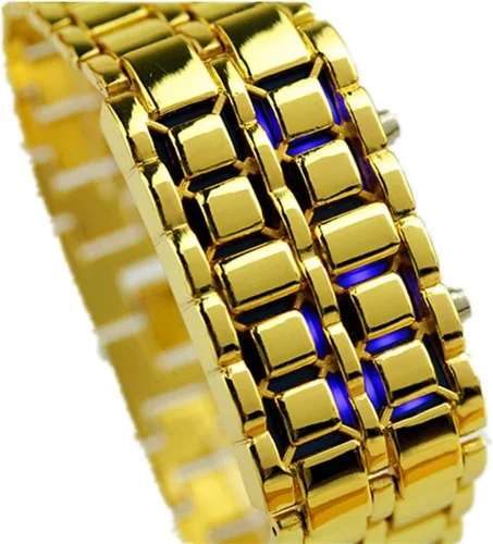 Vista 20 de FANMIS Reloj deportivo simple para hombre, estilo binario, electrónico, digital, LED, aleación de lava, rectangular, reloj de cadena