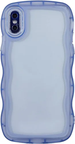 Vista 30 de Funda transparente compatible con iPhone 7 Plus/8 Plus, lindo marco ondulado de color sólido, transparente, de silicona suave, antiarañazos, a