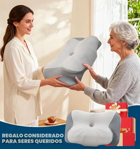 Vista 7 de Almohada de apoyo para el cuello para dormir, almohadas de espuma viscoelástica de contorno para dolor de cuello, almohada cervical ortopédica