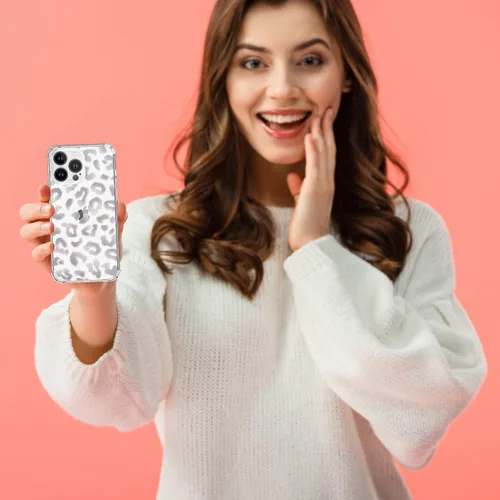 Vista 7 de Hi Space Funda compatible con iPhone 15 Pro Max con estampado de leopardo, diseño de guepardo, TPU suave y flexible, elegante, delgada, bonita