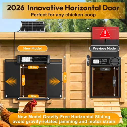 Vista 10 de Puerta automática tamaño grande del gallinero accionada solar - sensor