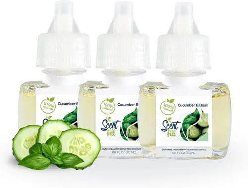 Vista 18 de Scent Fill Ambientador 100% natural de cereza y almendra con enchufe, recambios de aceite perfumado, 3 recambios