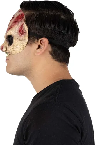 Vista 3 de Máscara de media máscara de Ghoulish Prodcutions. Máscara de zombi aterradora. Máscara de medio látex de zombi. Máscara de látex de talla única
