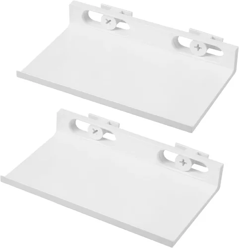 Vista 9 de Paquete de 2 estantes flotantes para paneles de listones de madera Blanco